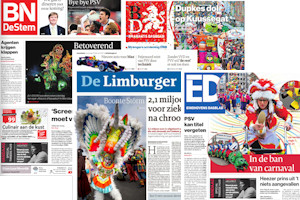 Verslaggeving van de viering van carnavalszondag in de regionale kranten