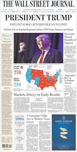 Wall Street Journal voorpagina van 9 november 2016