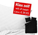 Dekbedovertrek in de kleur wit of zwart